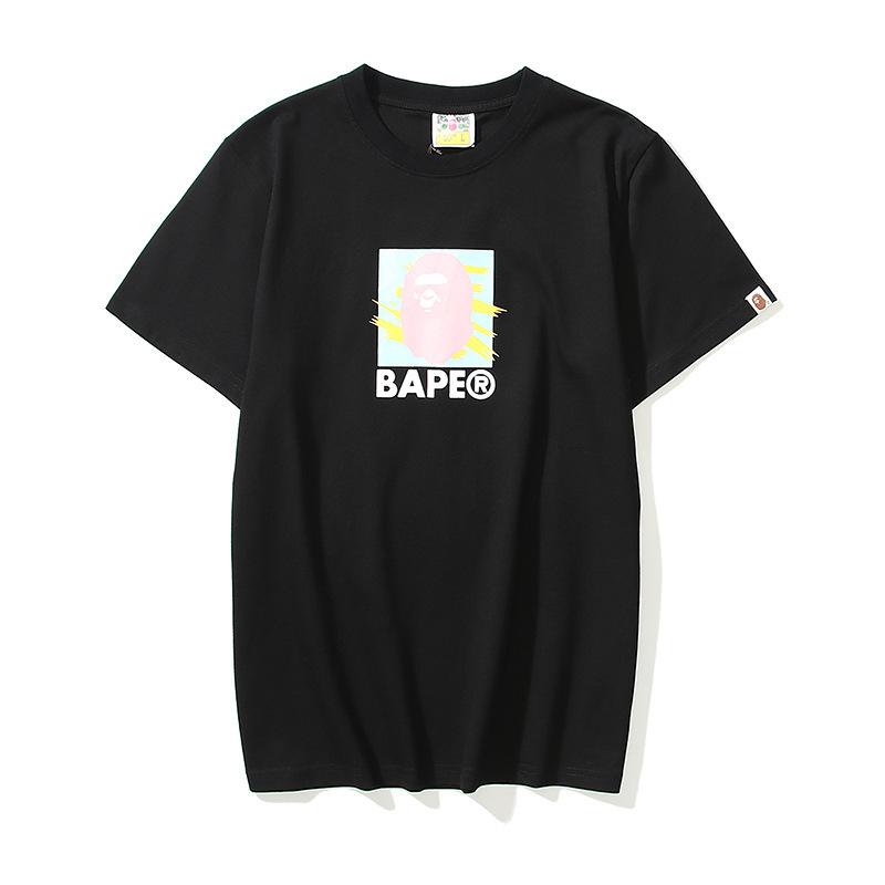 Bathing Ape T-Shirt Summer Loose Leisure Pullover Letter Short Sleeve T-shirt product image 2, provided for visual reference