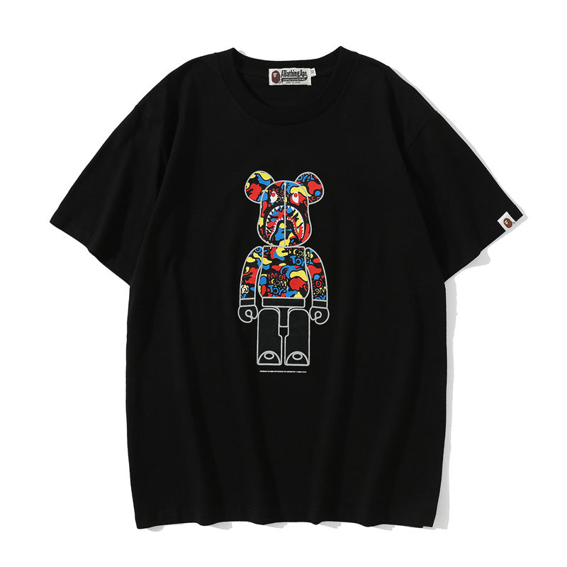 Bape Bearbrick T-Shirt Camouflage Loose Short Sleeve Men And Women Same Style product image 4, provided for visual reference
