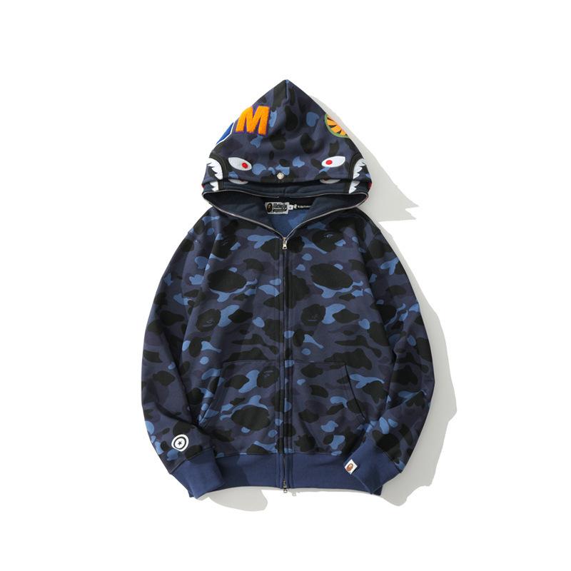 Bathing Ape Jacket Spring Fashion Brand Double Hood Camouflage Cardigan Zipper Sweater Coat for Men and Women product image