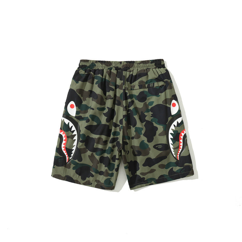 Bathing Ape Shorts Men Side Double Shark Head Windbreaker Cloth Shorts Elastic Waist Shorts product image 3, provided for