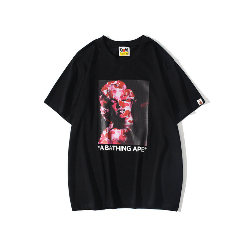 Bathing Ape T-Shirt Teen Casual Camouflage Light and Shadow T-shirt Short Sleeve product image 3, provided for visual