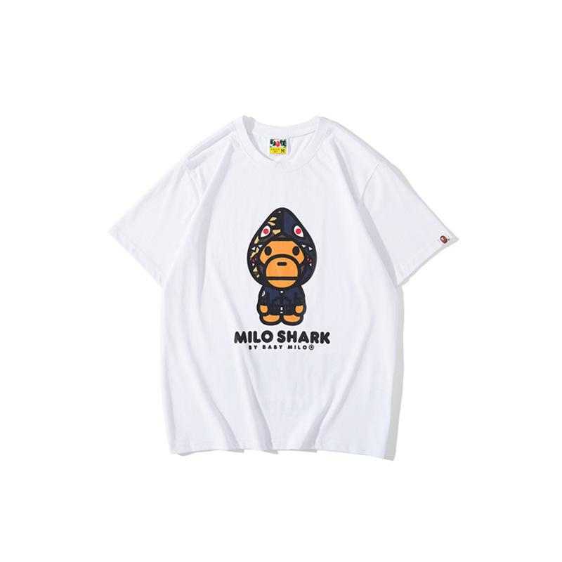 Bathing Ape T-Shirt Summer Short Sleeves, Blue Shark Monkey T-shirt Printed Casual Short Sleeve Fashion product image 1,