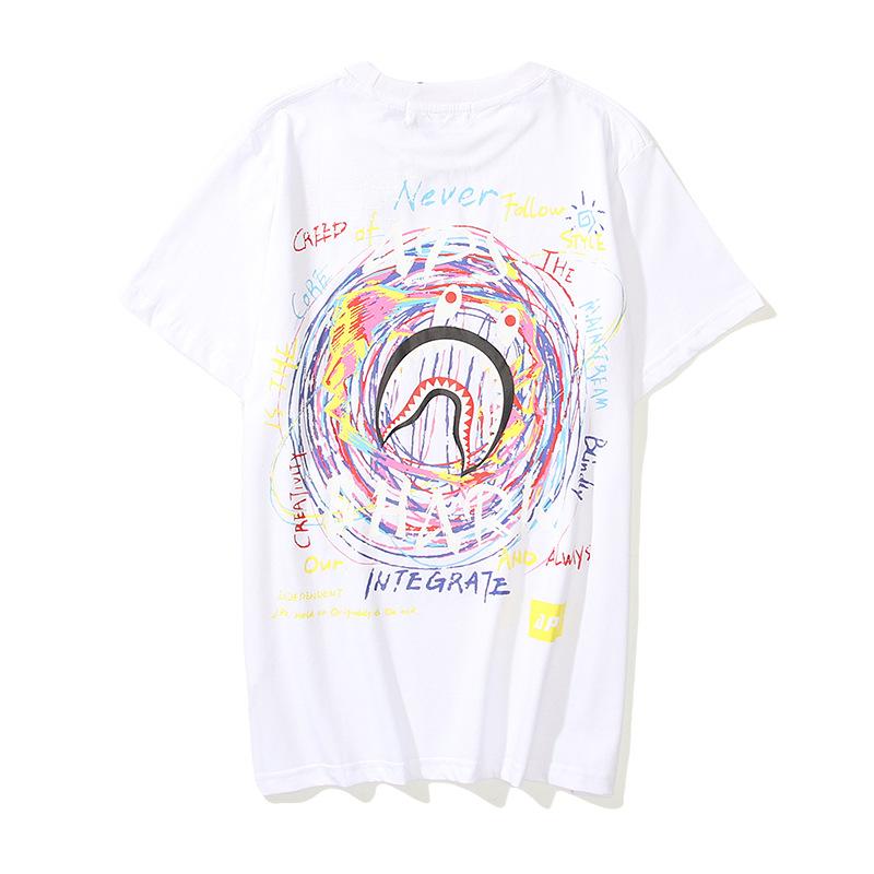 Bathing Ape T-Shirt Cartoon Round Neck Summer Printed Large Size Short Sleeve Casual product image 4, provided for visual