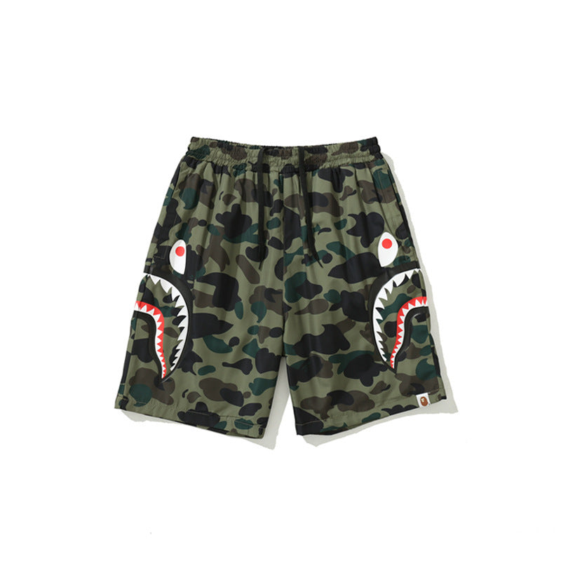 Bathing Ape Shorts Men Side Double Shark Head Windbreaker Cloth Shorts Elastic Waist Shorts product image 4, provided for