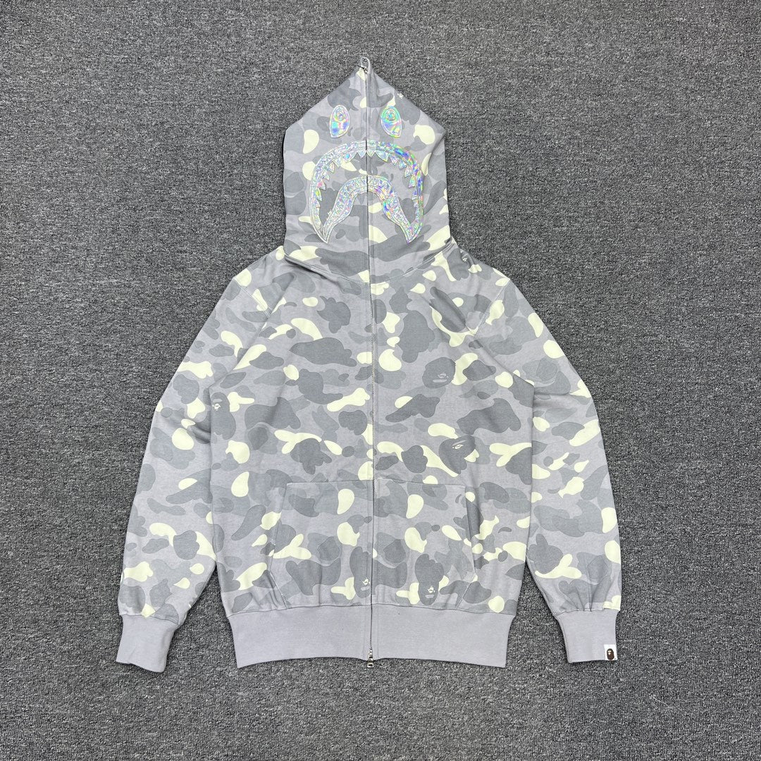 Bape Hoodie Zip-Up Cardigan Iridescent Glow Hoodie product image 9, provided for visual reference and product detail review