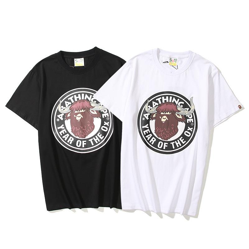 Bathing Ape T-Shirt T-shirt Short Sleeve Black Fashion Loose product image 1, provided for visual reference and product
