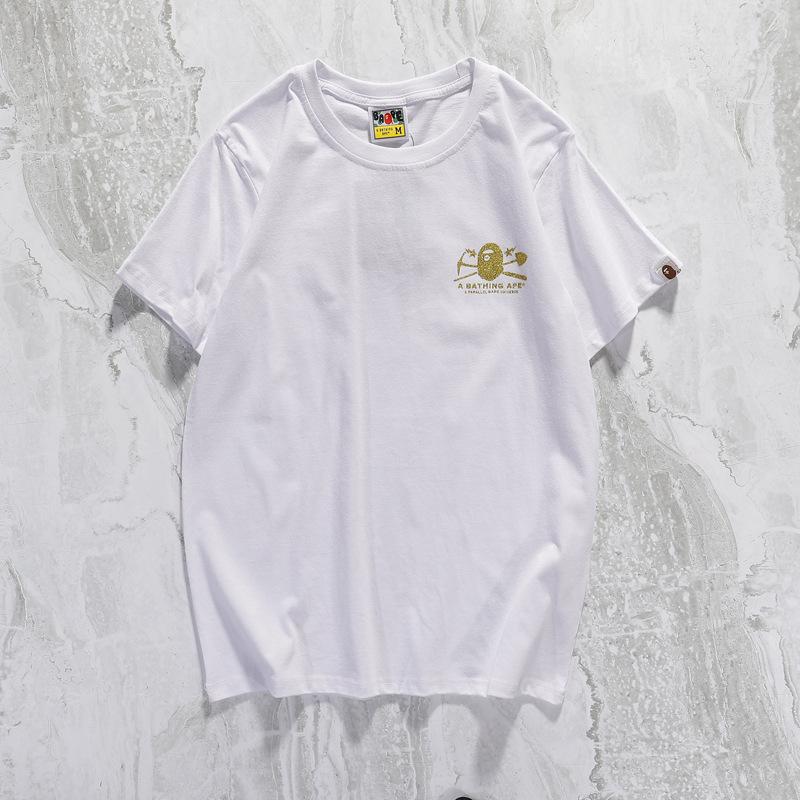 Bathing Ape T-Shirt Cartoon Anime Short Sleeve White Loose Round Neck Summer T-shirt product image 2, provided for visual