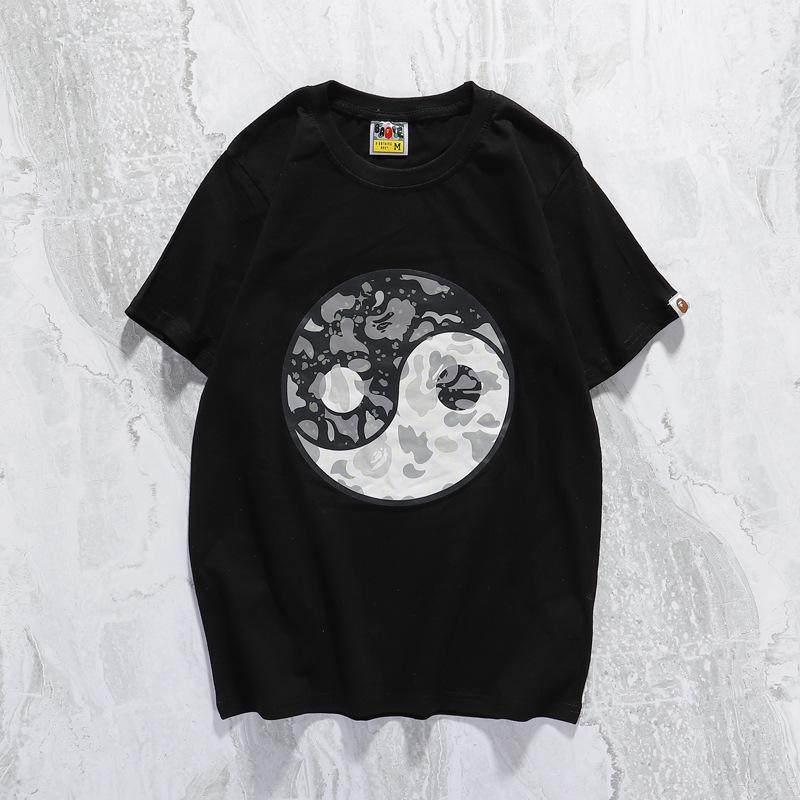 Bathing Ape T-Shirt Round Neck Summer Casual Cartoon Short Sleeve Pullover Anime T-shirt product image 3, provided for