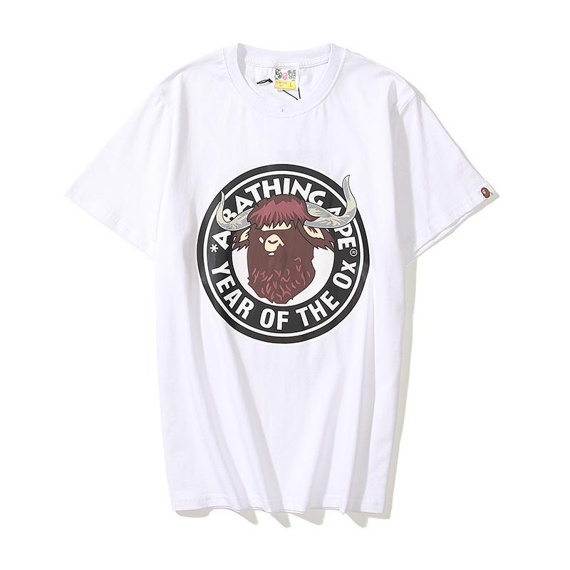 Bathing Ape T-Shirt T-shirt Short Sleeve Black Fashion Loose product image 3, provided for visual reference and product