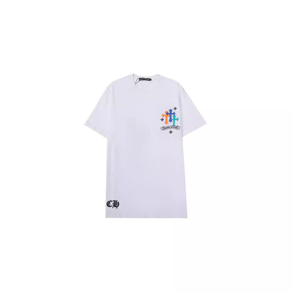 Chrome Heart T Shirts Croix Cross Color Leather Printed Short Sleeve T-Shirt product image 2, provided for visual reference