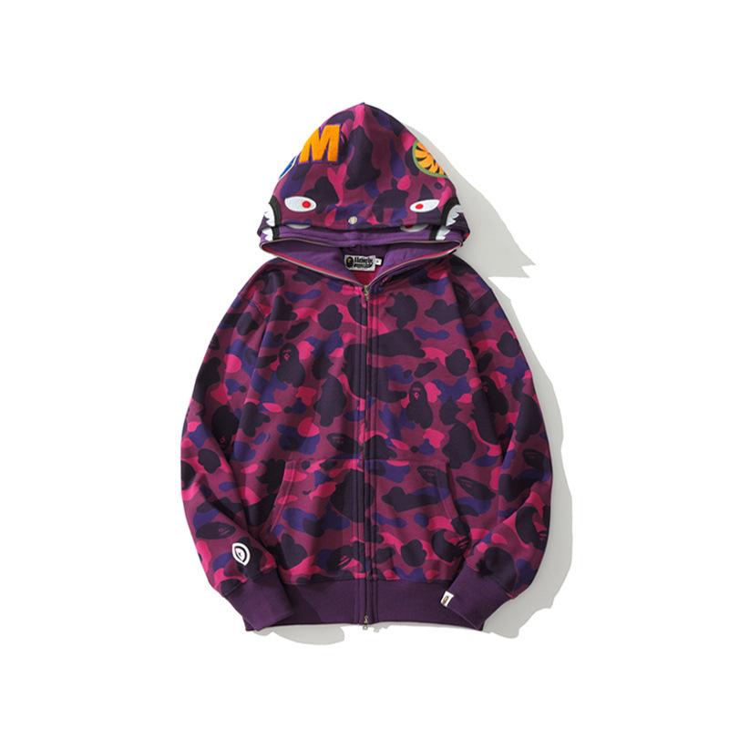 Bathing Ape Jacket Spring Fashion Brand Double Hood Camouflage Cardigan Zipper Sweater Coat for Men and Women product image