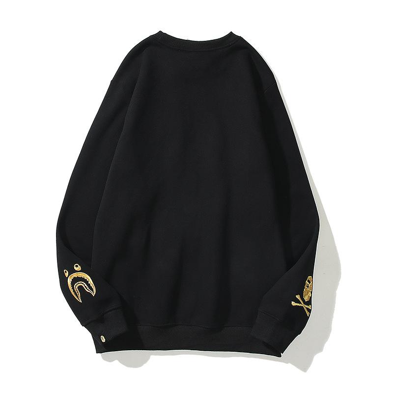 Bathing Ape Sweatshirts Autumn and Winter Cartoon Embroidered Crew Neck Pullover and Fleece Sweater Men and Women product