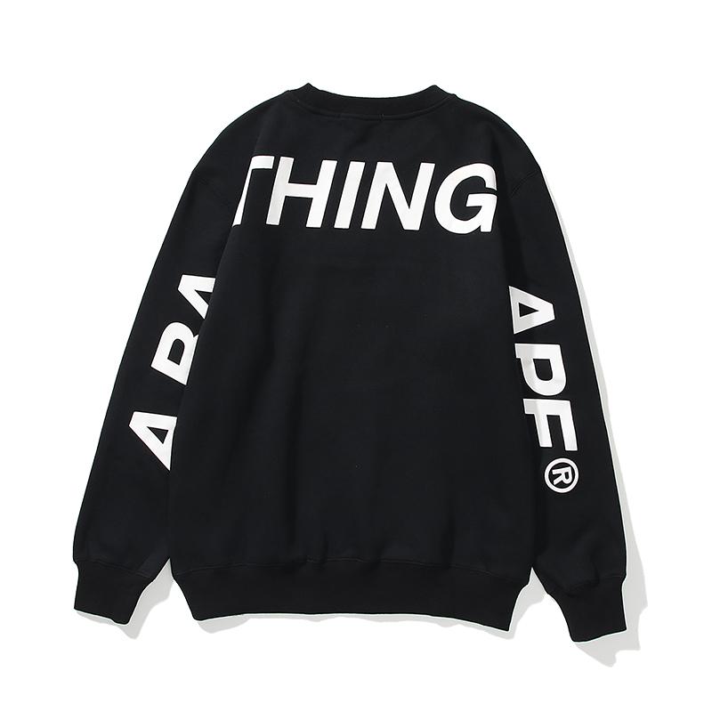 Bathing Ape Sweatshirts Printed Letter Fleece-Lined Crew Neck Sweater Men and Women Jacket product image 5, provided for