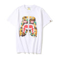 Bathing Ape T-Shirt Summer Zipper Printed Short Sleeve product image 1, provided for visual reference and product detail
