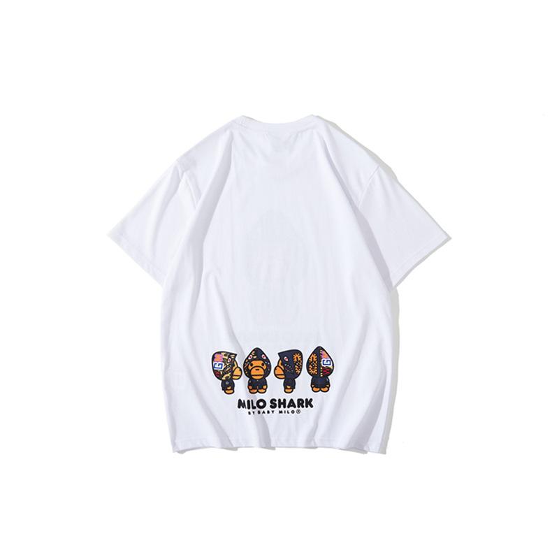 Bathing Ape T-Shirt Summer Short Sleeves, Blue Shark Monkey T-shirt Printed Casual Short Sleeve Fashion product image 2,