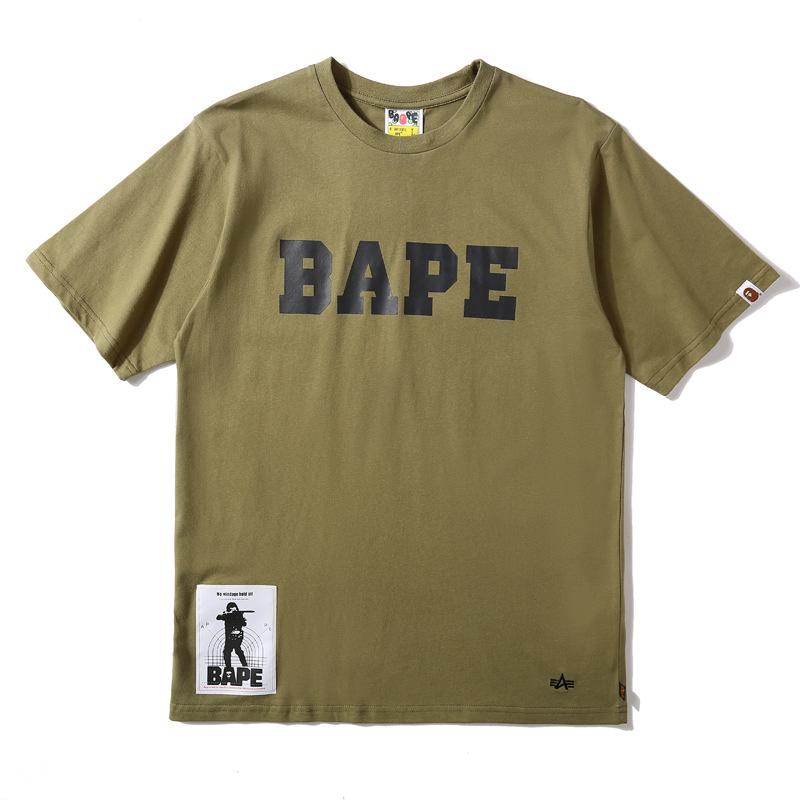 Bathing Ape T-Shirt Summer Letter Print Camouflage Short Sleeve T-shirt product image 2, provided for visual reference and