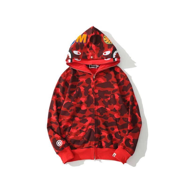 Bathing Ape Jacket Spring Fashion Brand Double Hood Camouflage Cardigan Zipper Sweater Coat for Men and Women product image