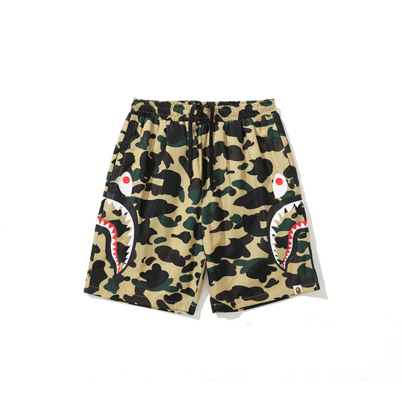 Bathing Ape Shorts Men Side Double Shark Head Windbreaker Cloth Shorts Elastic Waist Shorts product image 2, provided for