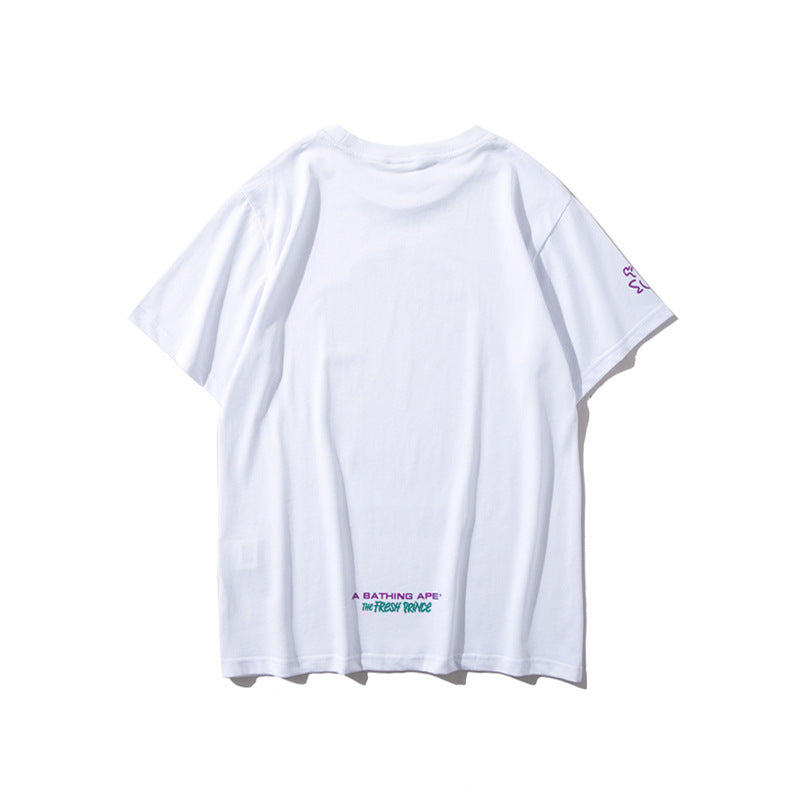 Bathing Ape T-Shirt Summer Printing Colorful Graffiti Short Sleeve T-shirt Men and Women product image 2, provided for