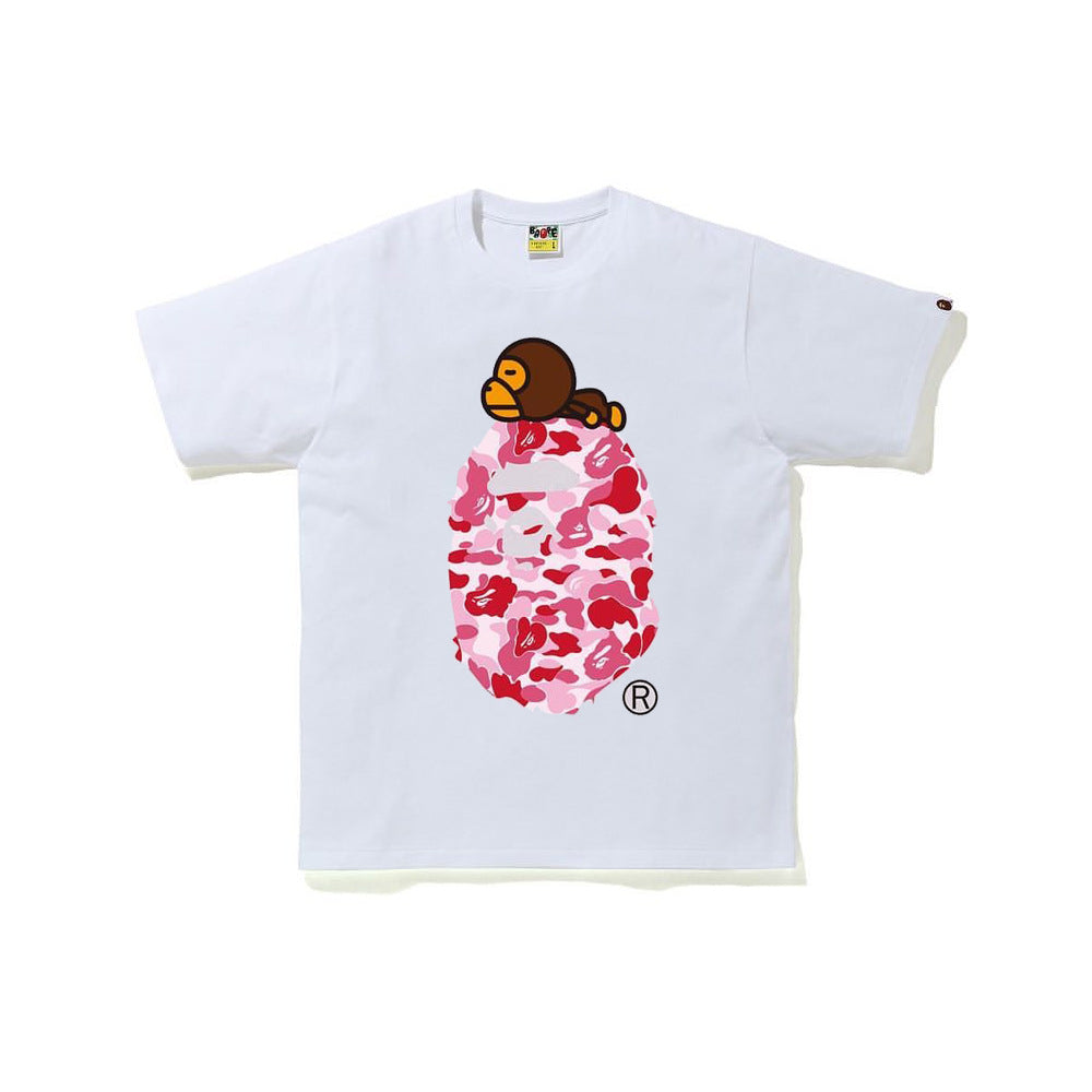 Bape Bearbrick T-Shirt Classic Ape Printed Short Sleeve T-Shirt For Men And Women product image 6, provided for visual