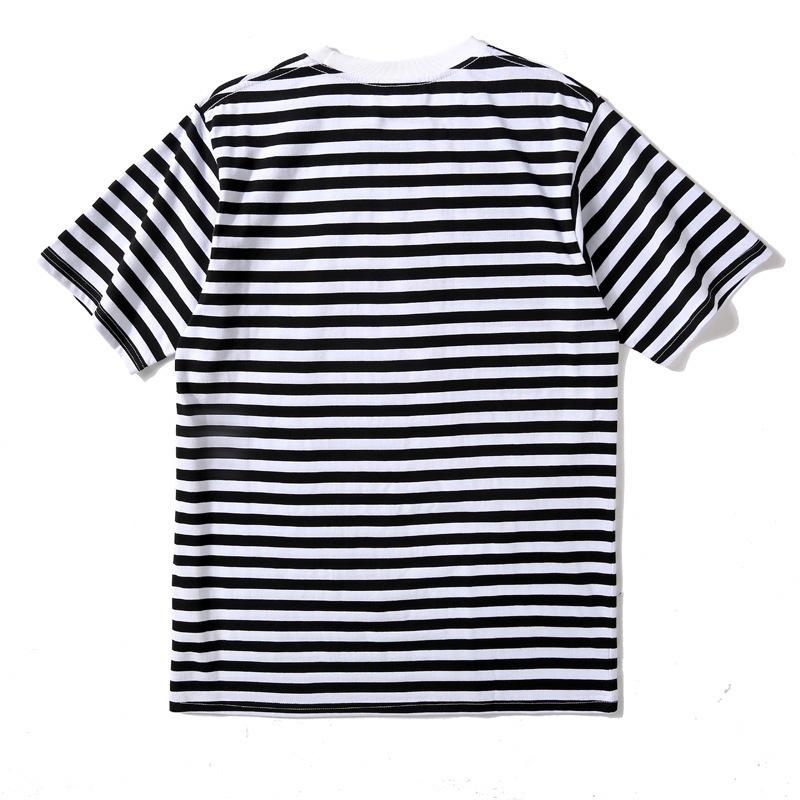 Bathing Ape T-Shirt Striped Ape Head Letter Print Short-Sleeve T-shirt product image 3, provided for visual reference and