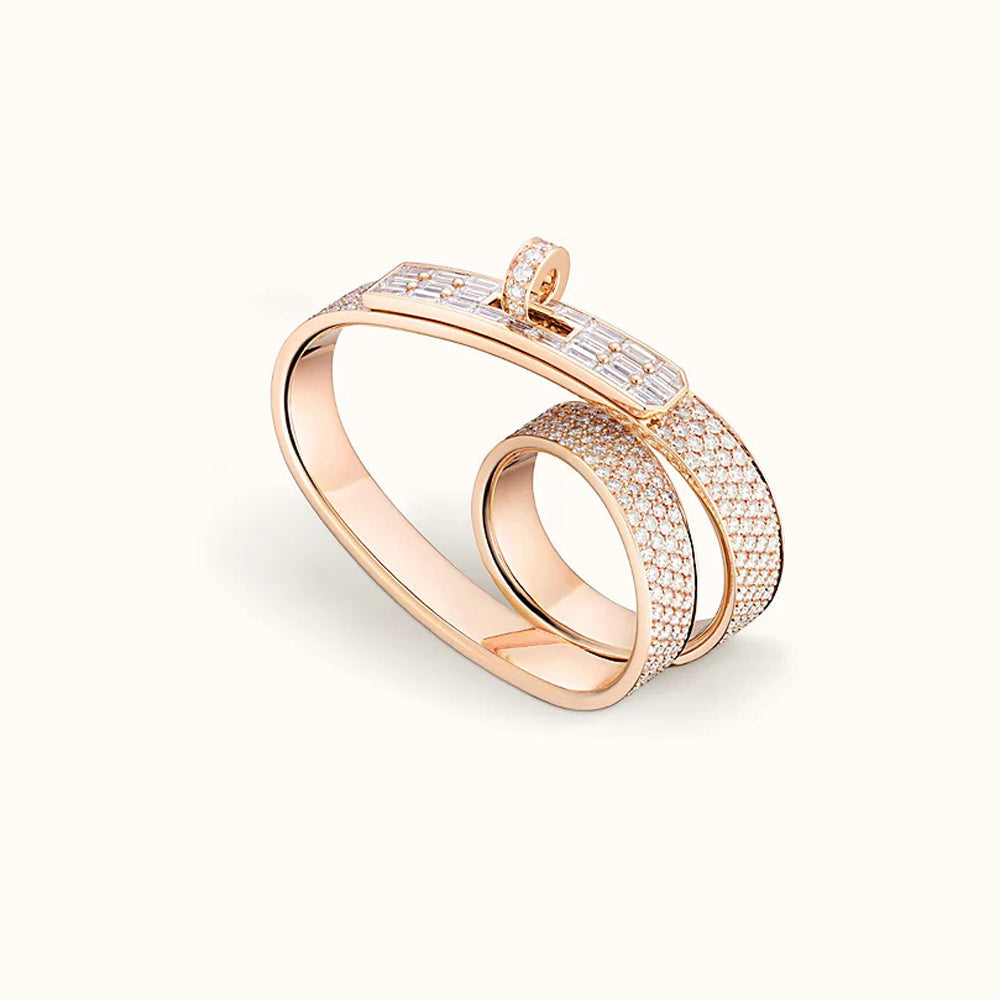 Hermes Kelly Gavroche Double 18K Gold Ring product image 1, provided for visual reference and product detail review