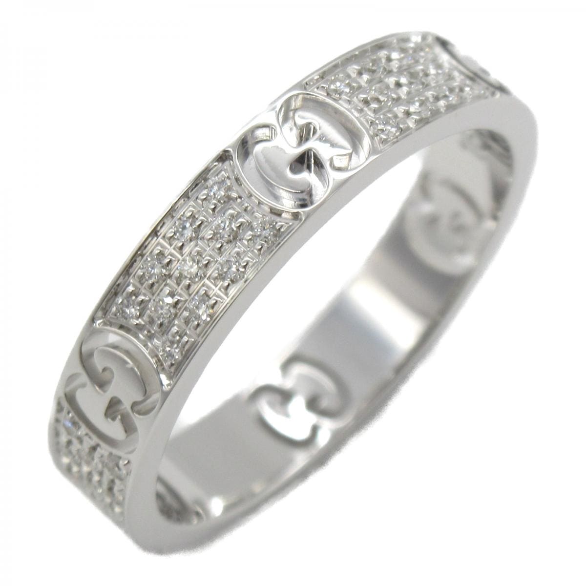 Gucci Double Icon Full Diamonds 18K Gold Ring product image 2, provided for visual reference and product detail review