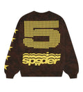 Sp5der 5 Crewneck Sweatshirt Brown product image 1, provided for visual reference and product detail review