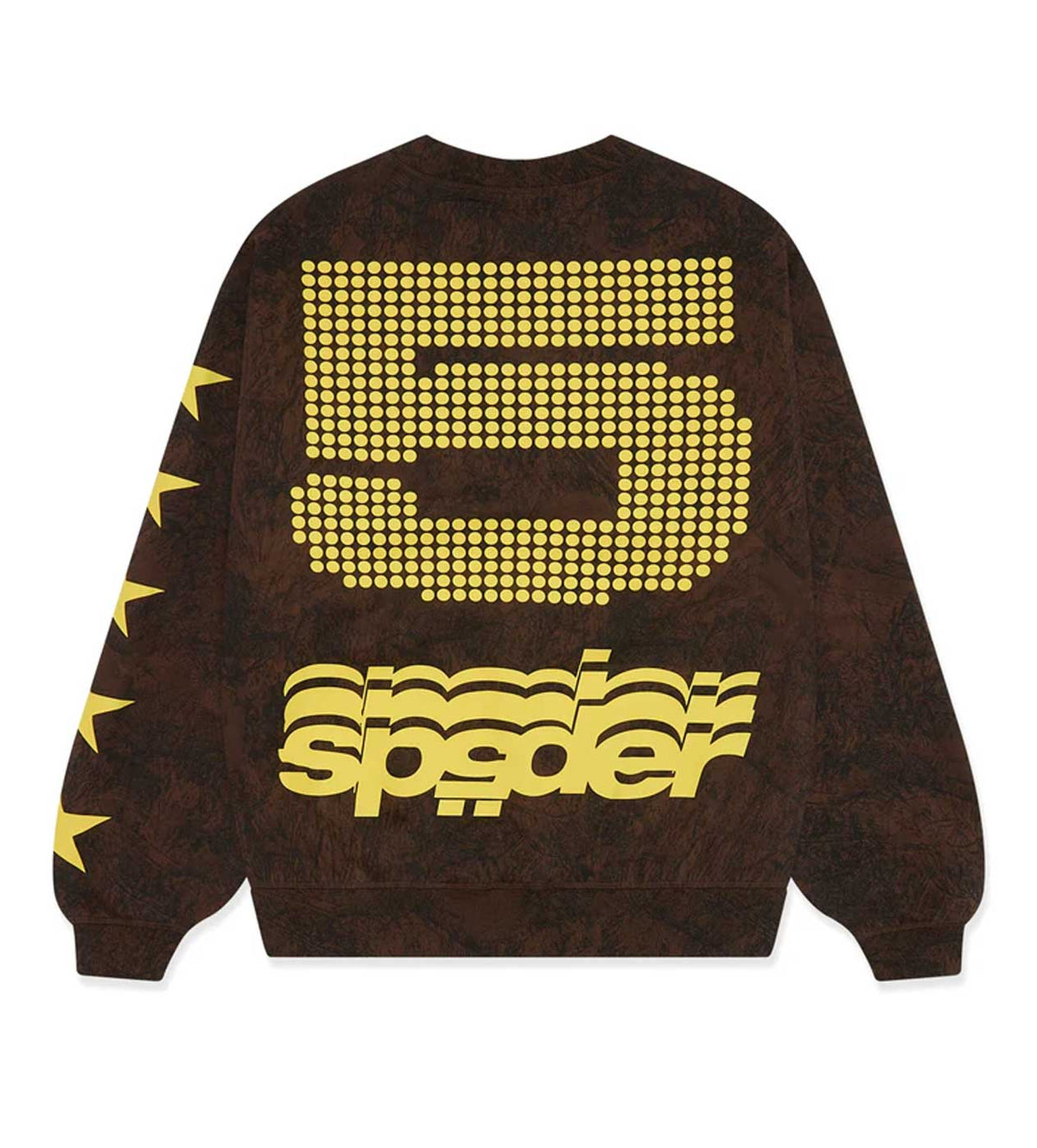 Sp5der 5 Crewneck Sweatshirt Brown product image 1, provided for visual reference and product detail review