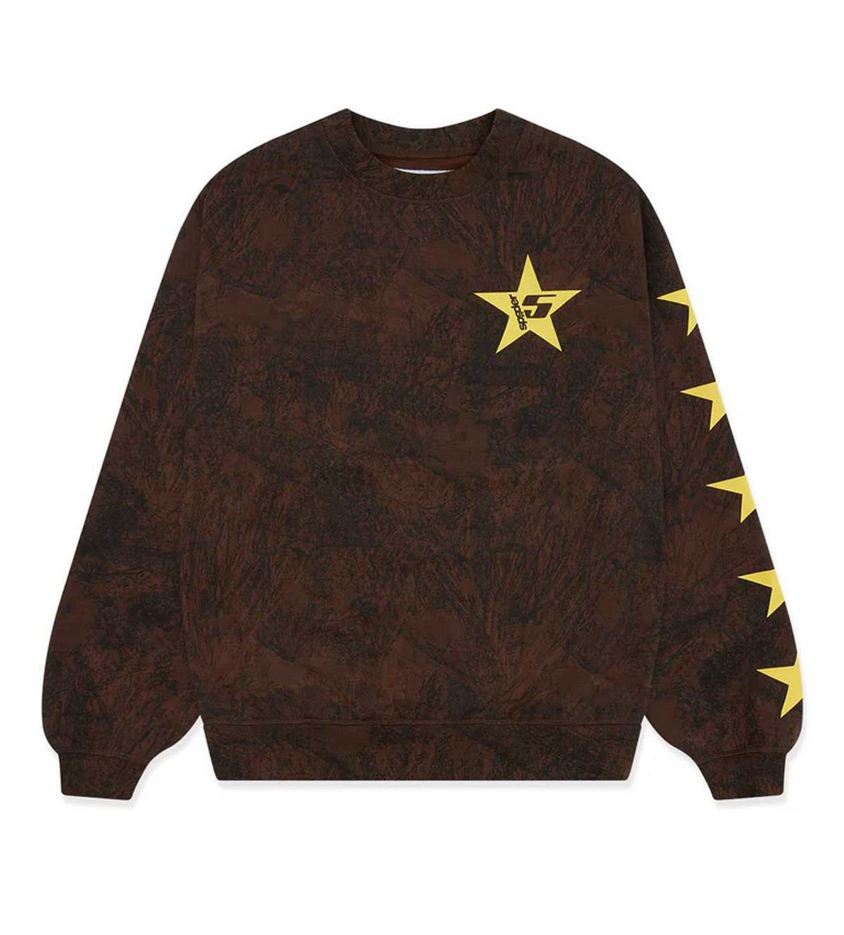 Sp5der 5 Crewneck Sweatshirt Brown product image 2, provided for visual reference and product detail review