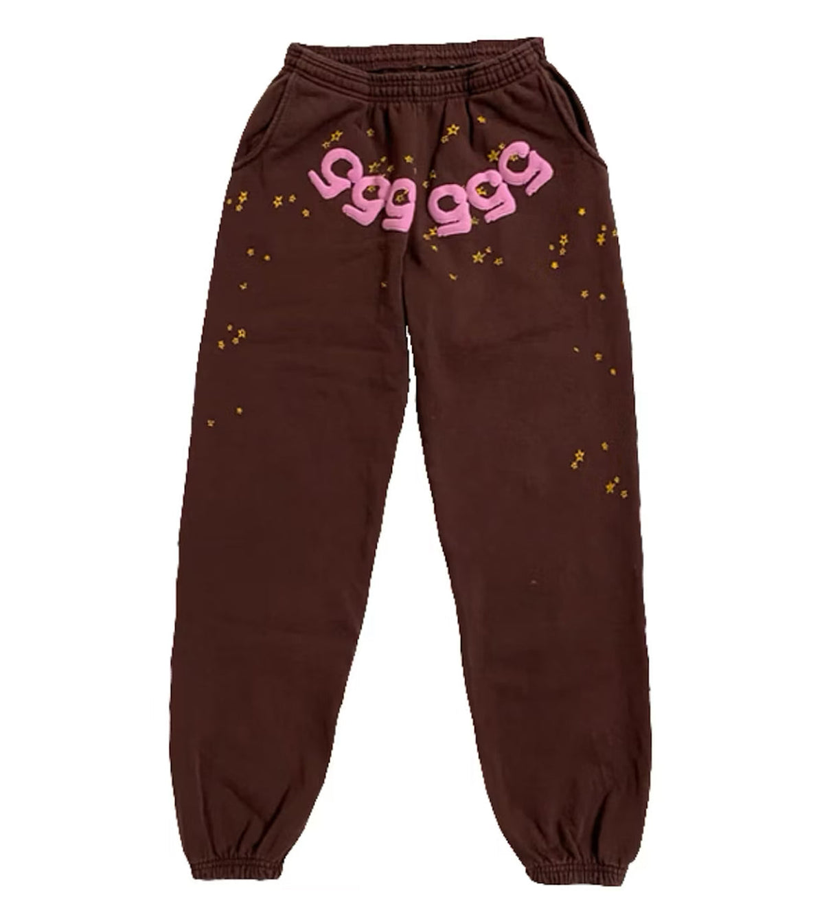 Sp5der 555 Angel Number Sweatpants Brown product image 1, provided for visual reference and product detail review