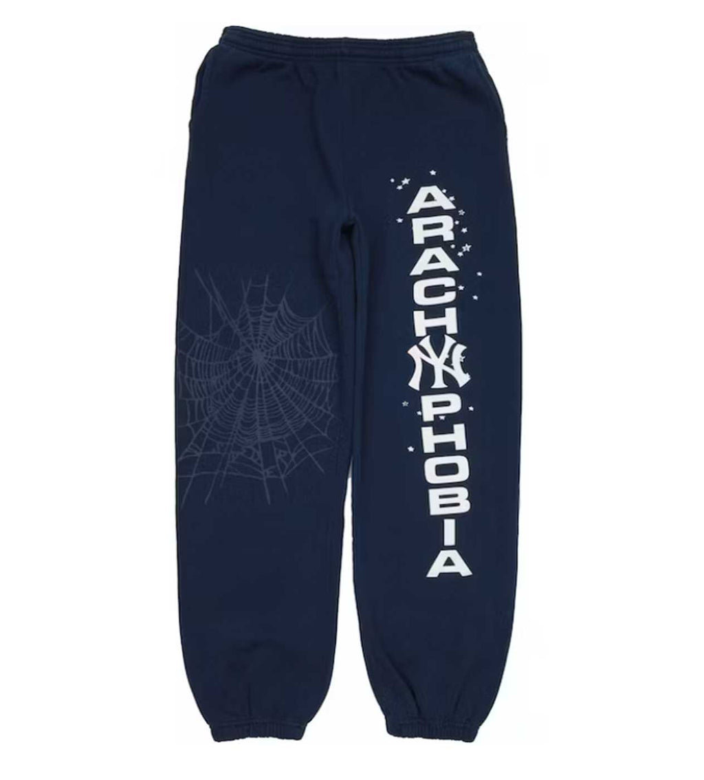 Sp5der Arach NY Phobia Sweatpants Navy product image 1, provided for visual reference and product detail review