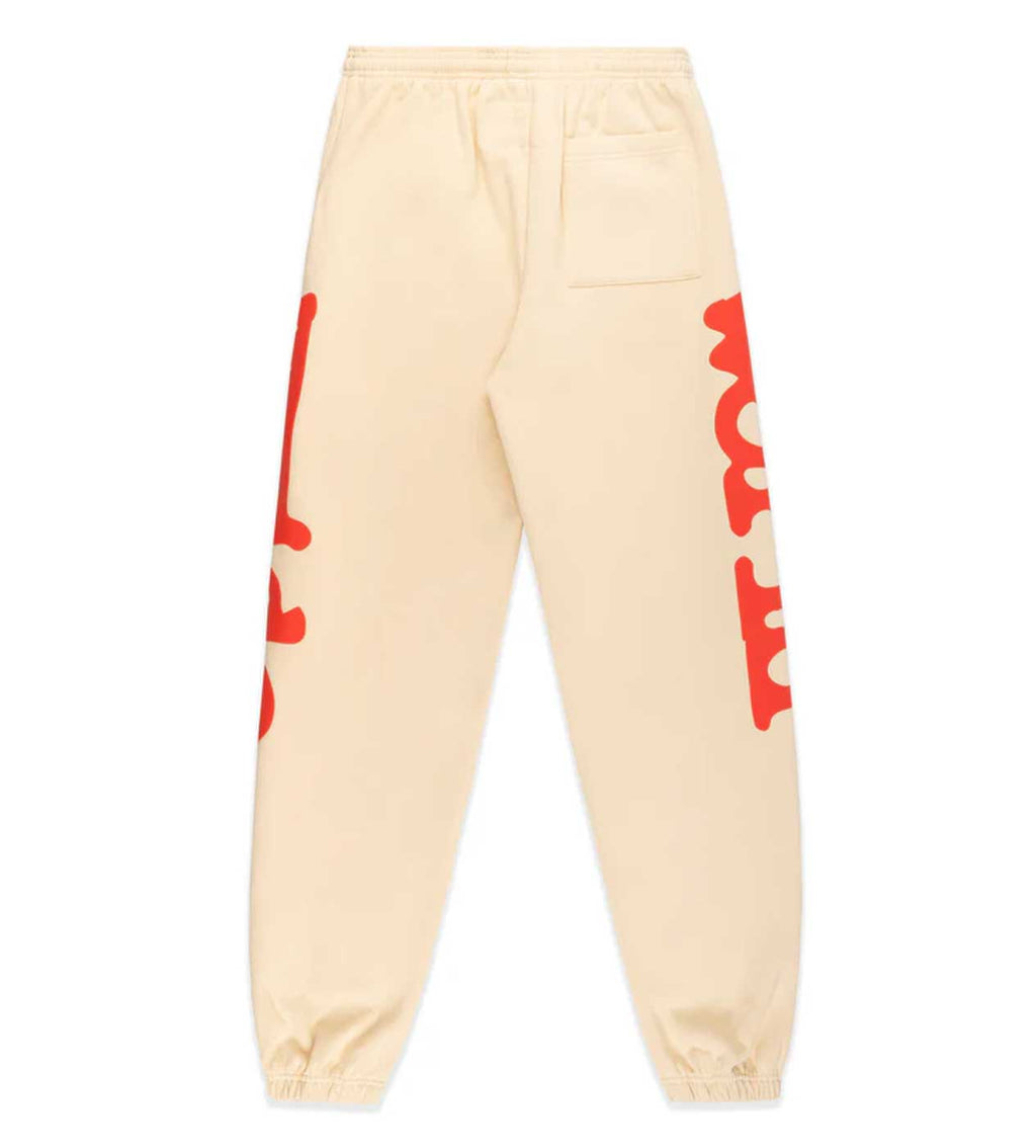 Sp5der Beluga Sweatpants Cream/Red product image 2, provided for visual reference and product detail review