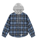 Sp5der Hooded Flannel Zip Up Blue product image 1, provided for visual reference and product detail review