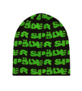 Sp5der Fuzzy Logo Skully Beanie Black/Green product image 1, provided for visual reference and product detail review