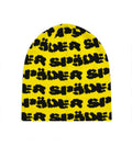 Sp5der Fuzzy Logo Skully Beanie Yellow/Black product image 1, provided for visual reference and product detail review