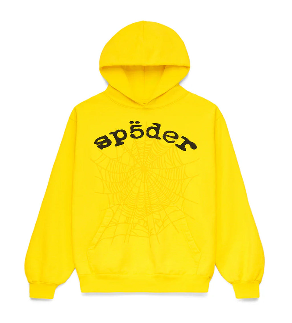Sp5der Legacy Hoodie V2 Yellow product image 1, provided for visual reference and product detail review