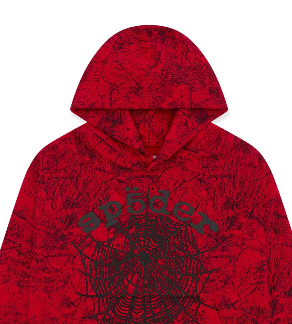 Sp5der OG Tree Camo Hoodie Red product image 2, provided for visual reference and product detail review