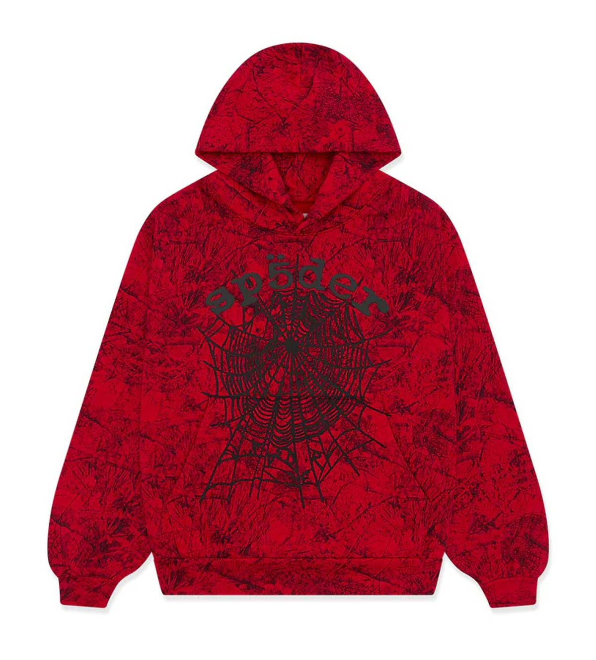 Sp5der OG Tree Camo Hoodie Red product image 1, provided for visual reference and product detail review
