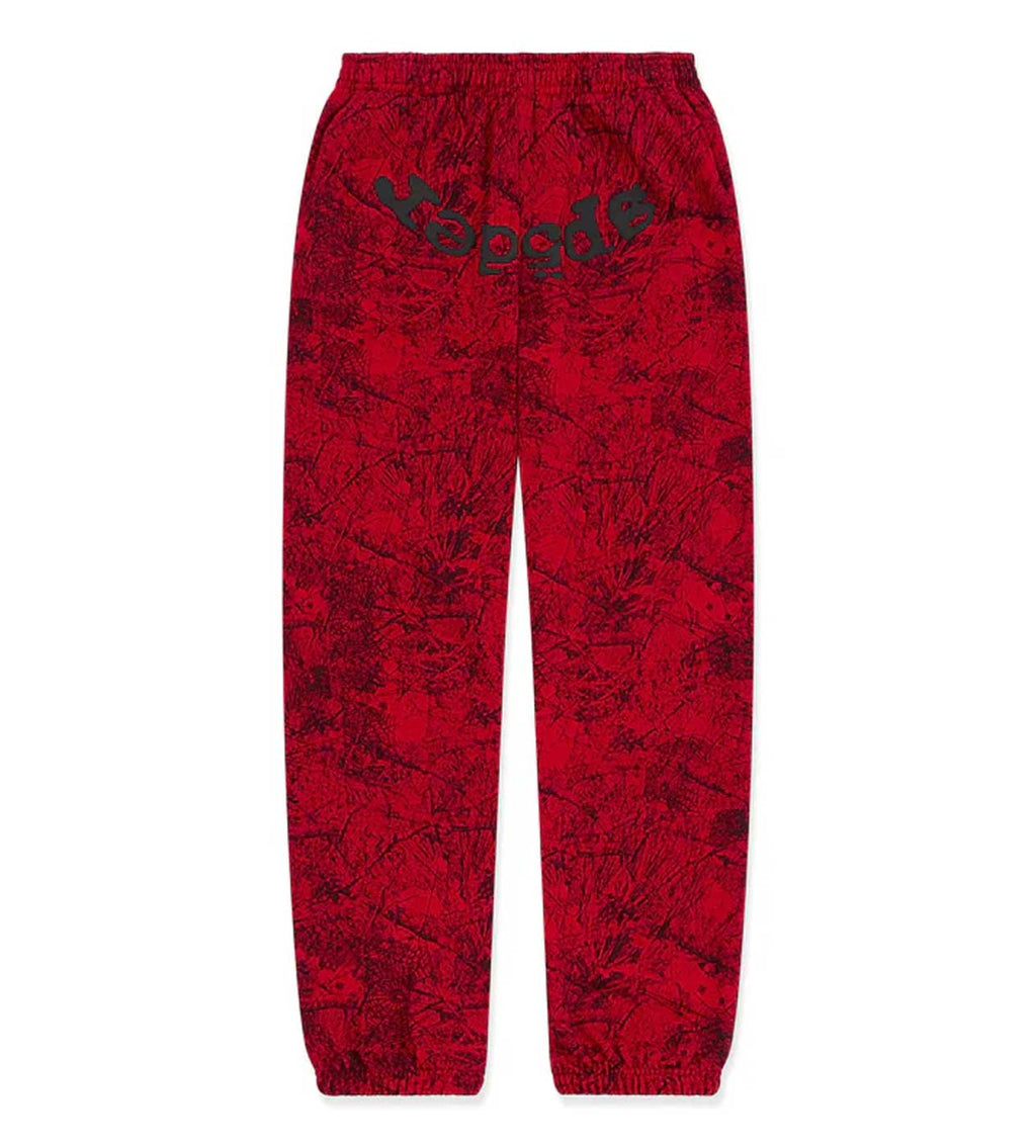 Sp5der OG Tree Camo Sweatpants Red product image 1, provided for visual reference and product detail review
