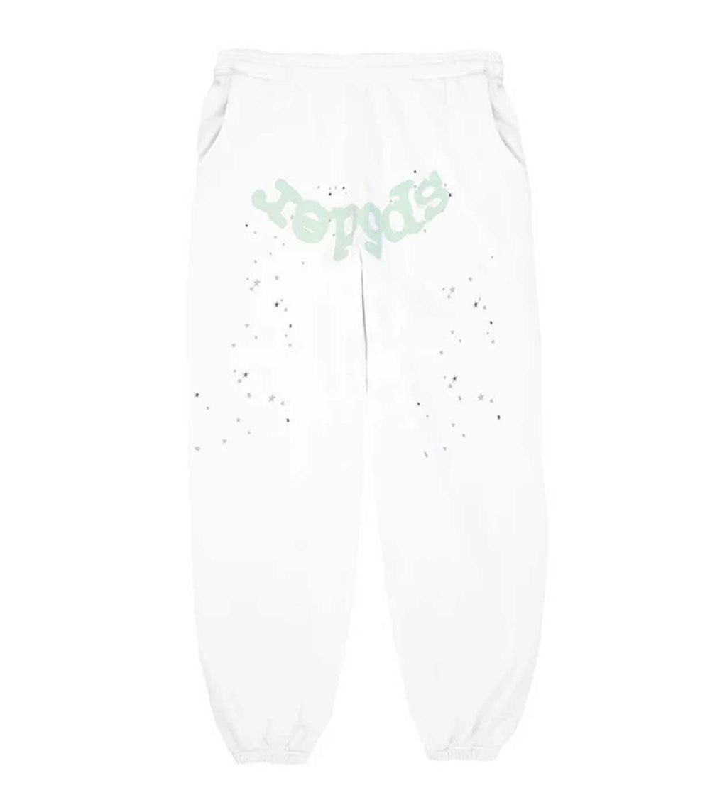 Sp5der OG Web Sweatpants Eggshell product image 1, provided for visual reference and product detail review