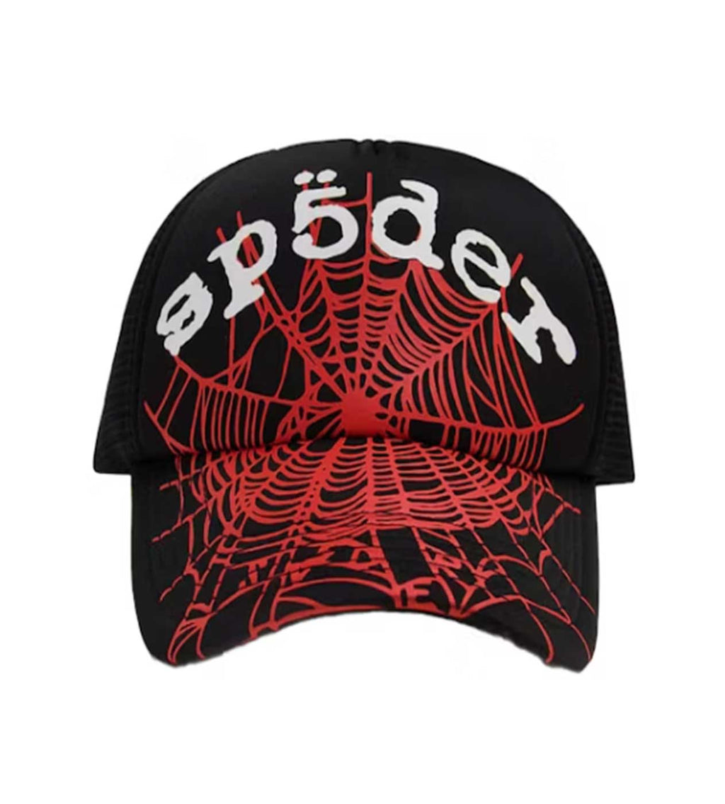 Sp5der OG Web v2 Trucker Hat Black/Red (Snapback) product image 1, provided for visual reference and product detail review