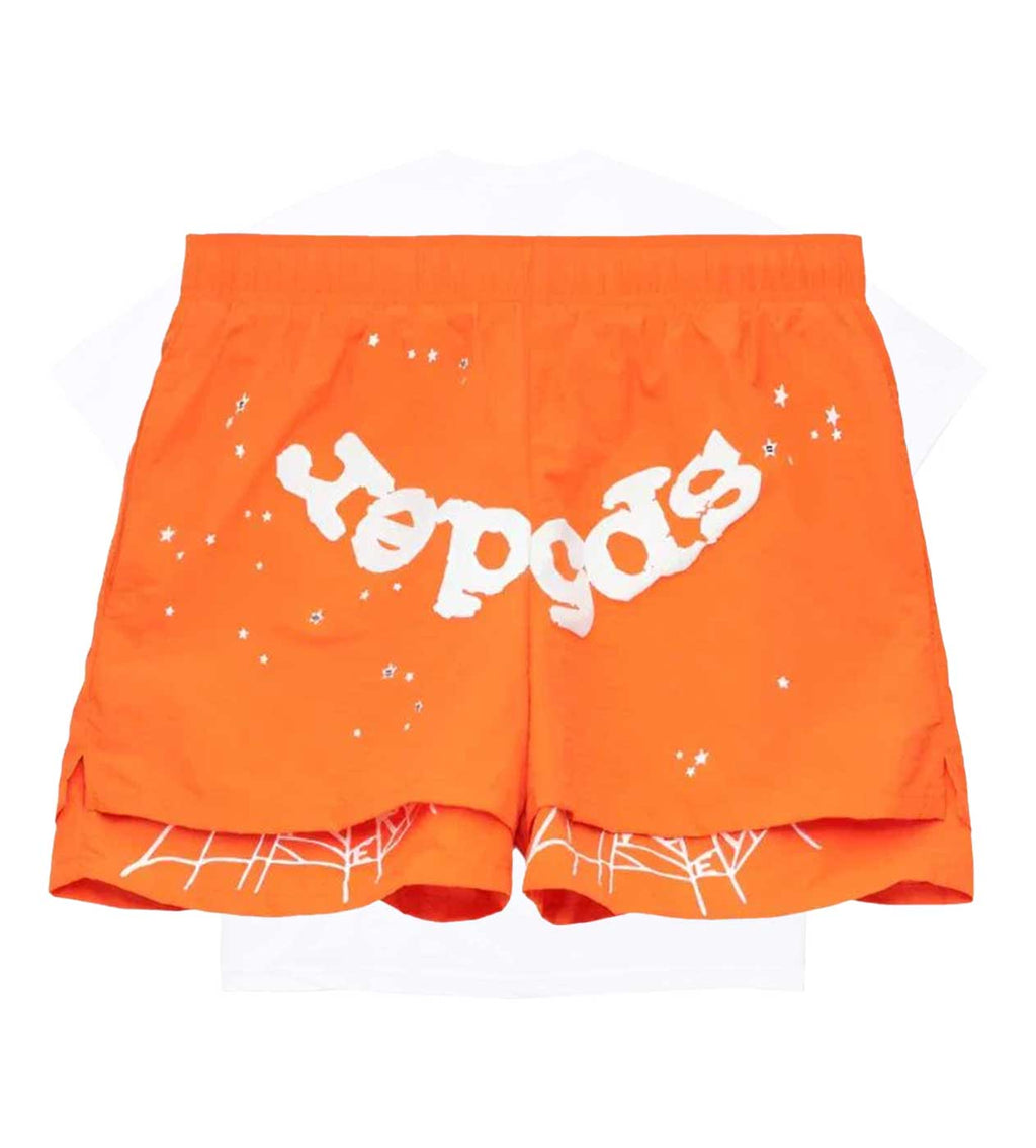 Sp5der Orange OG Web Double Layer Short product image 1, provided for visual reference and product detail review