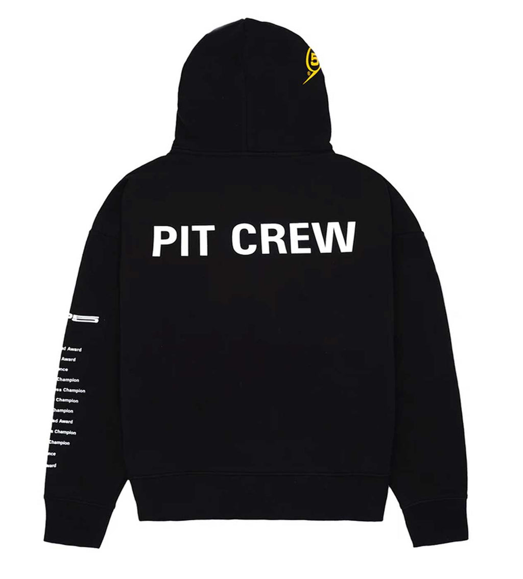 Sp5der Pit Crew Oversized Hoodie Black product image 2, provided for visual reference and product detail review