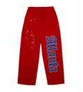 Sp5der Red Atlanta Open Leg Sweatpants product image 1, provided for visual reference and product detail review