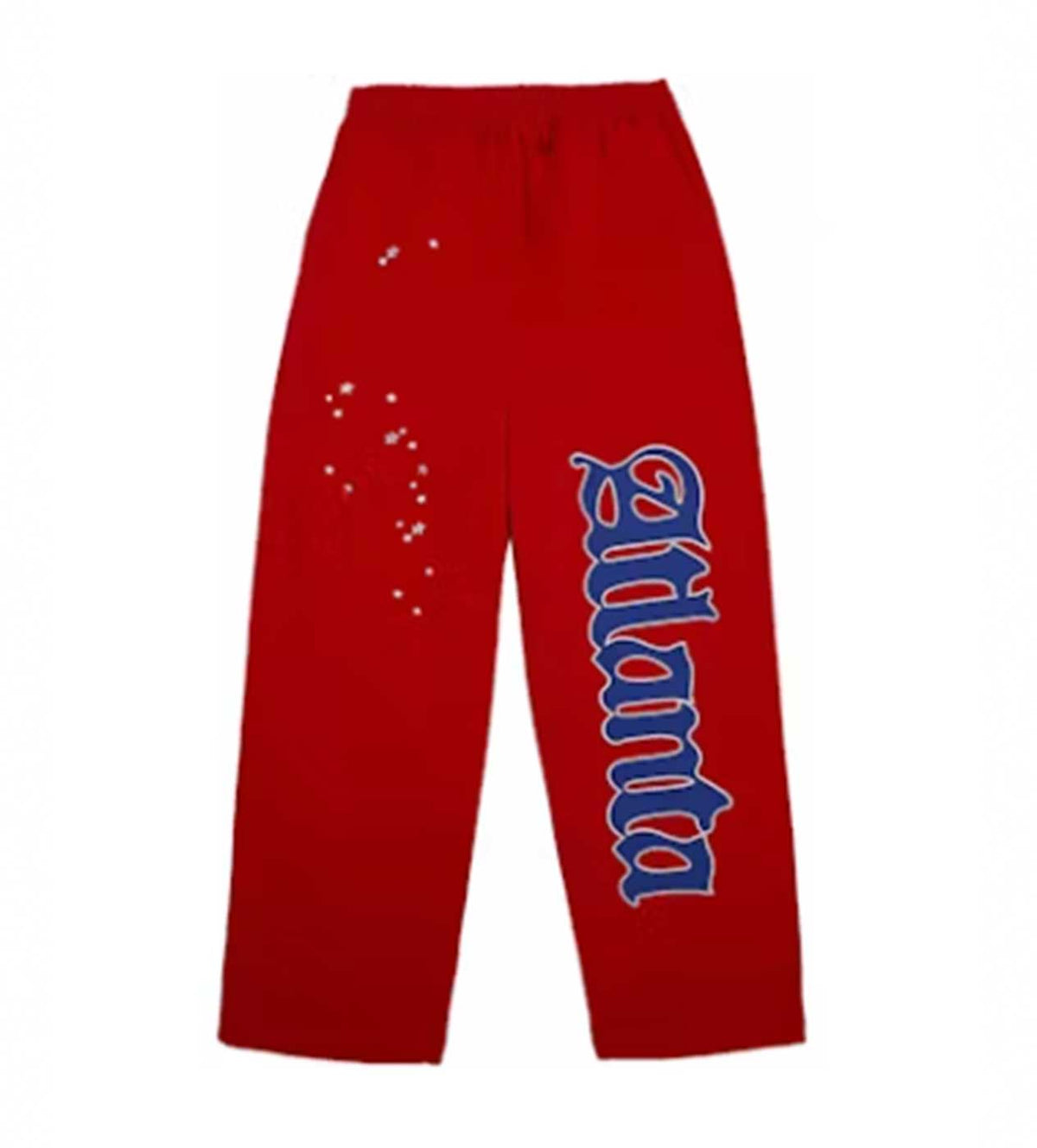 Sp5der Red Atlanta Open Leg Sweatpants product image 1, provided for visual reference and product detail review
