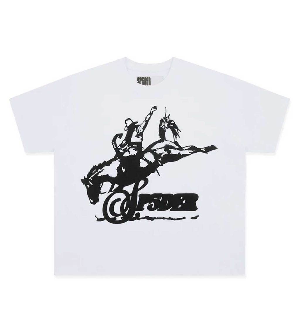 Sp5der Rodeo HW T-Shirt White product image 1, provided for visual reference and product detail review