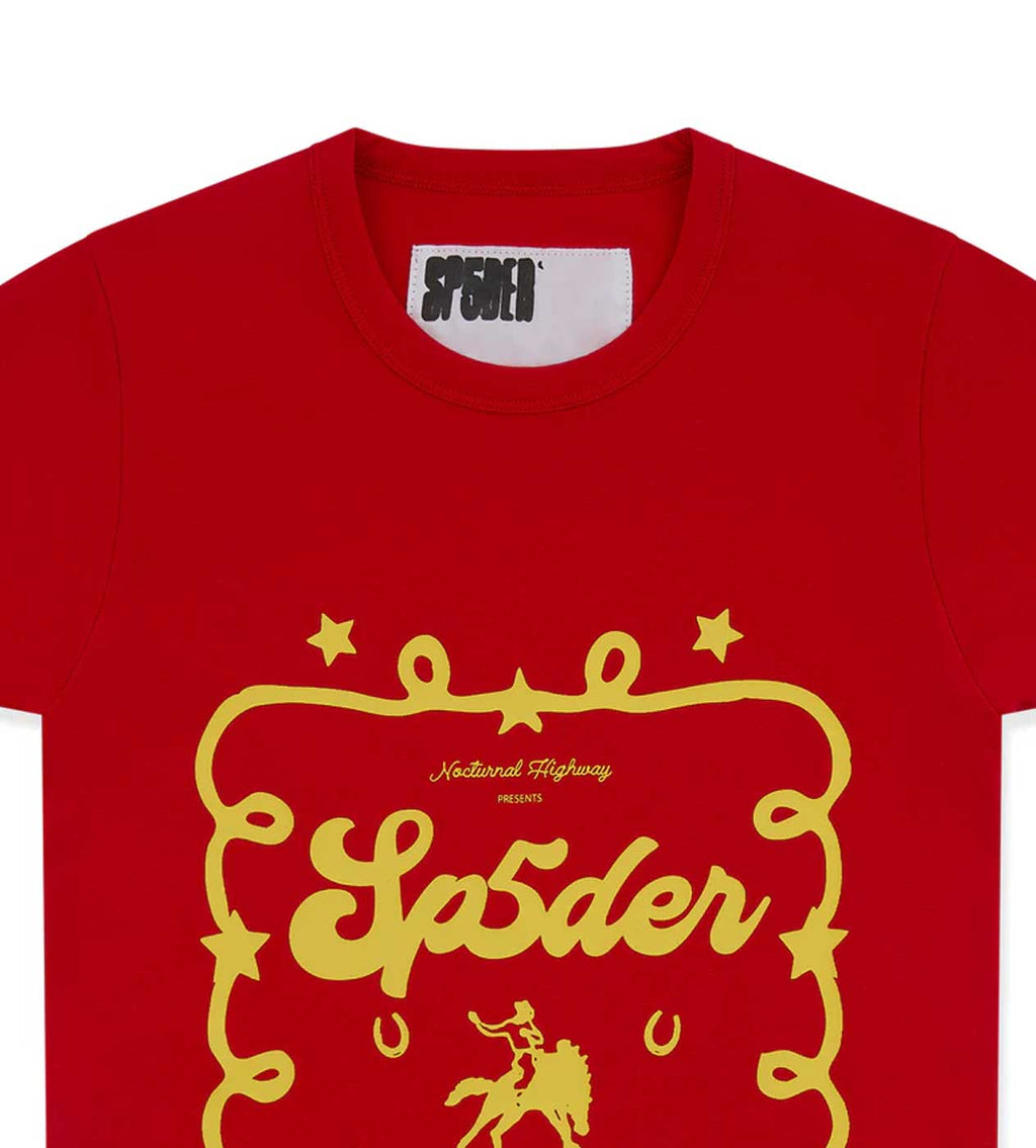 Sp5der Rodeo Poster LW T-Shirt Red product image 2, provided for visual reference and product detail review
