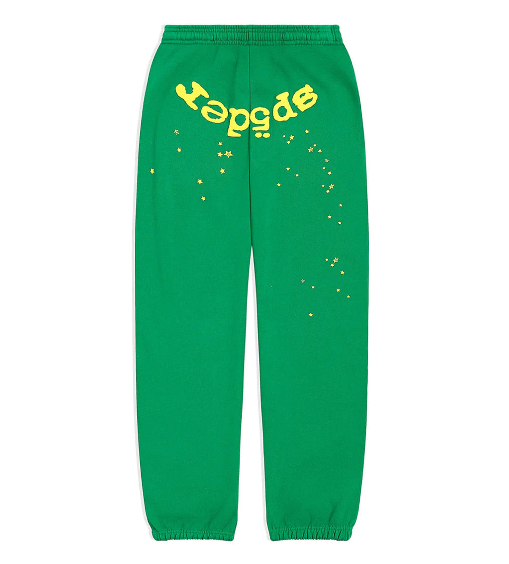 Sp5der Star OG Web V2 Sweatpants Green product image 1, provided for visual reference and product detail review