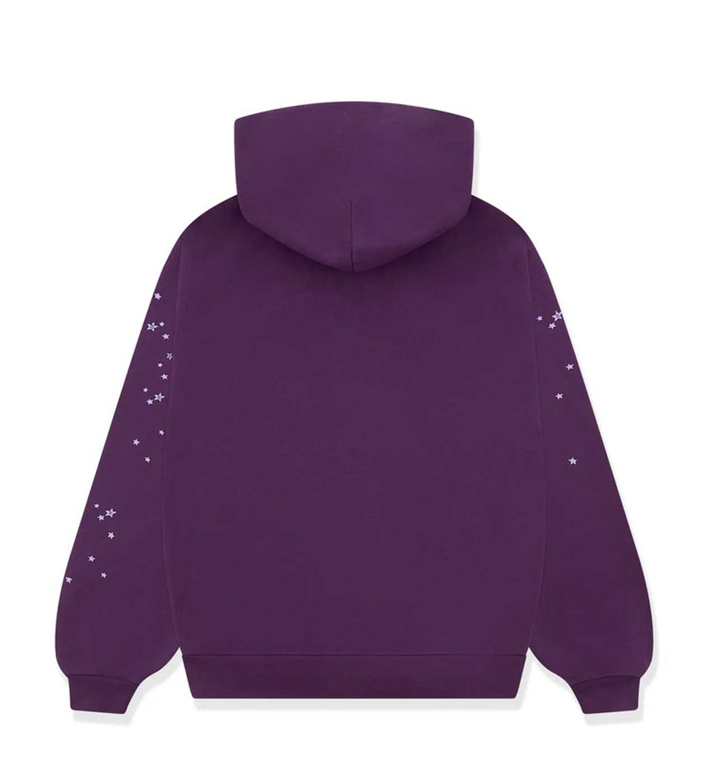 Sp5der Star OG Web v2 Hoodie Purple product image 2, provided for visual reference and product detail review